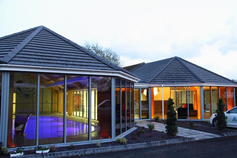 Croft Holiday Park extension with glulam frame and curtain walling